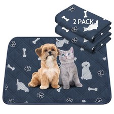 2 Pieces Dog Pee Pads - Navy Washable Dog Rugs Non-Slip Dark Blue Puppy Pads ...
