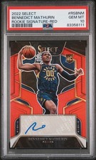 2022 Select Bennedict Mathurin ROOKIE SIGNATURE RED PRIZM #/99 Clippers PSA 10