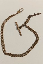 Antique Brass Pocket Watch Chain with Watch Key 12" Long 5 or 6 Key