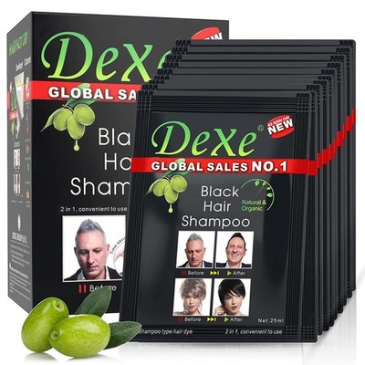 Dexe Instant Black Hair Dye Shampoo(3) Grey Coverage Hair Color 30 Days
