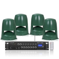 Sound Town 6-Zone 70V/100V Amp, 6 x 8  Omni Speakers, Green STCA600X4OMNI82G 