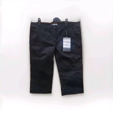 Alexander McQueen Capri Pants Pedal Pushers Black Jodhpur Marking Back Pockets