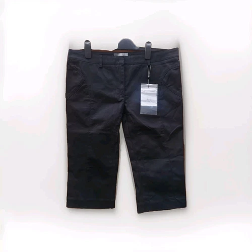 Alexander McQueen Capri Pantaloni Pushers a Pedale Nero Jodhpur Marcatura Tasche Posteriori