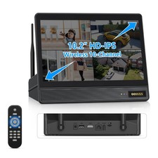 2026 10CH Wireless NVR Recorder with 10.1 Inch IPS Monitor, 5MP