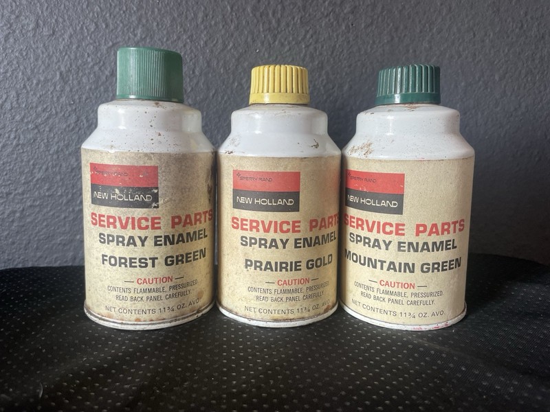 Vintage Spray Paint, New Holland Paper Label Set, Grenade Cans, Set Of 3.