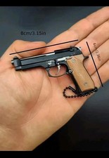 1/3 High Quality Metal Keychain Model Toy Gun Miniature Alloy Pistol