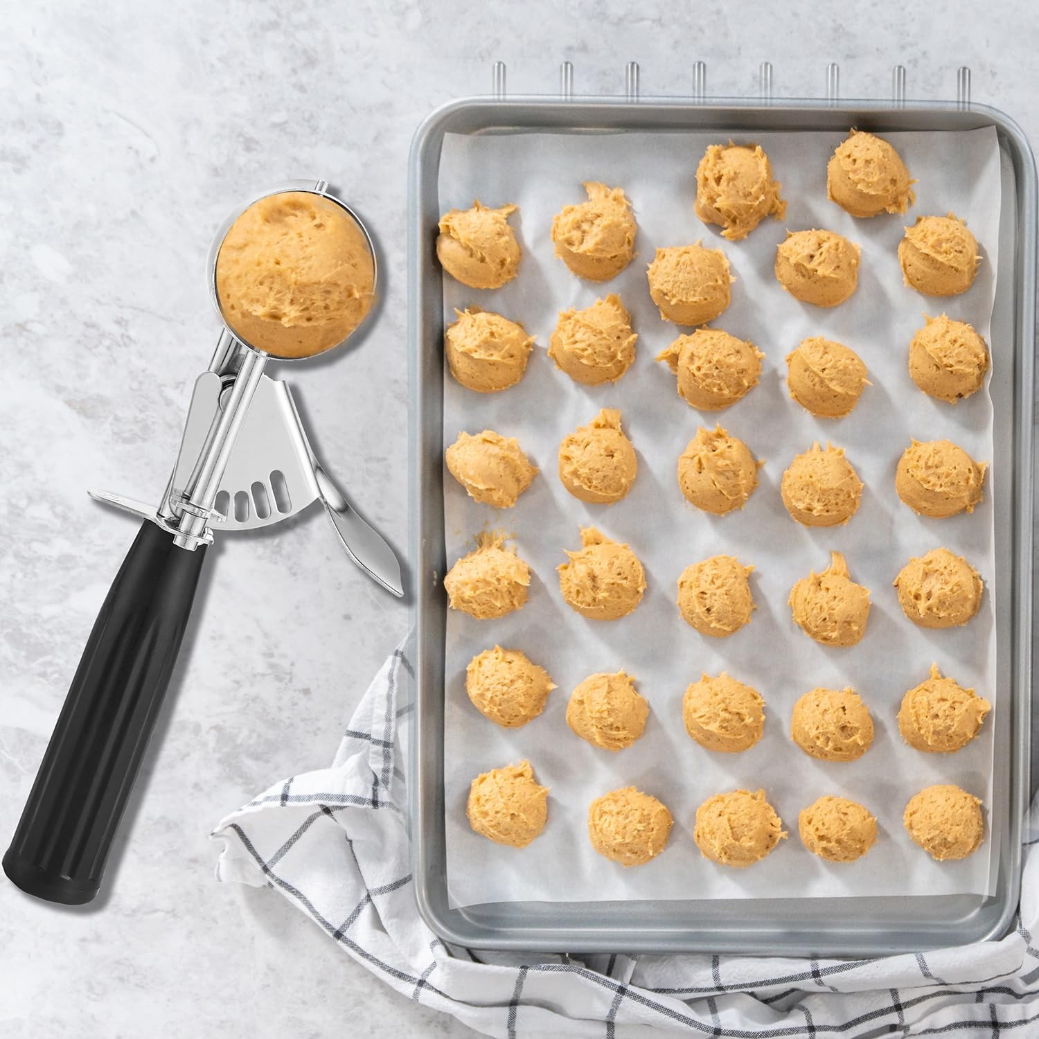 Saebye Cookie Scoop Set, Ice Cream Scoop Set, Cookie Scoops for Baking, Multi...