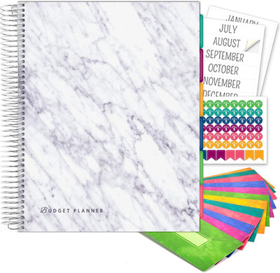 Budget Planner & Monthly Bill Organizer with 12 Envelopes and Pockets. Expense T