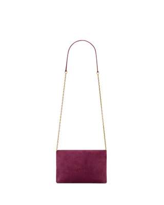 SAINT LAURENT Cassandre Small $1500 Deep Fuchsia Chain Pouch Bag