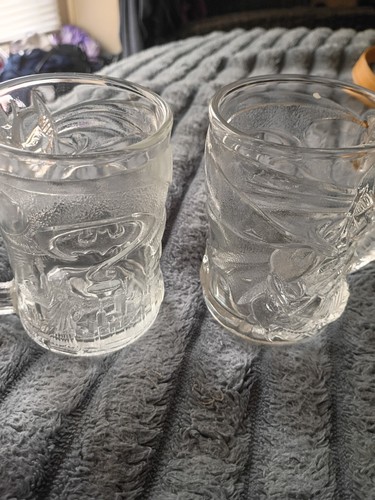 McDonald's Batman Forever 1995 Vintage DC Comics Mug Set Clear set of 4