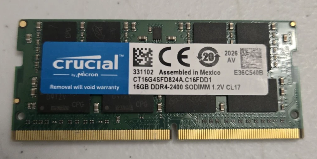 PC4-19200 (DDR4-2400) Bus Speed SO-DIMM Computer Memory (RAM) 16