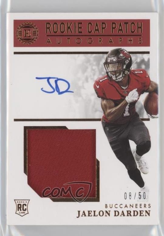2021 Panini Encased Cap 8/50 Jaelon Darden #158 RPA Rookie Patch Auto RC 0q0m