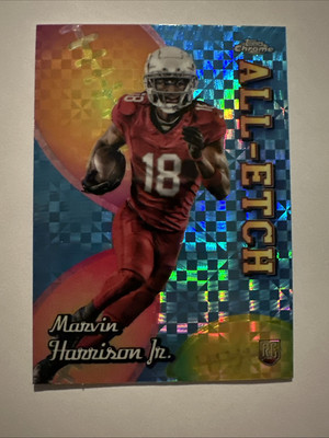 2024 Topps Chrome Football Marvin Harrison Jr. All-Etch X-fractor RC Cardinals