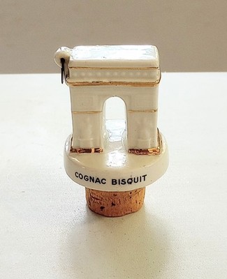 French Vintage Cognac Bisquit Spirit Pourer Bottle Stopper - Arc de Triomphe