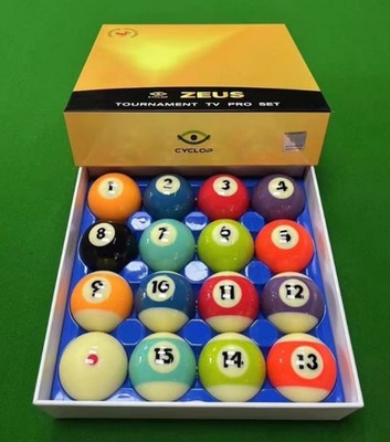 Cyclop Zeus Pool Balls Tournament TV Pro 2-1/4 Inch Complete Set