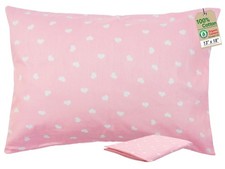 Toddler Pillow with Pillowcase 2 Pack - 13x18 Organic Cotton Hypoallergenic K...