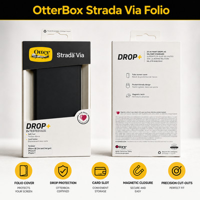 Original Otterbox iPhone SE 2022/2020/8/7 Strada Folio 360 Case Wallet Flip Cover