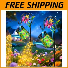 Solar Watering Can Lights Outdoor Decor - 2 Pack