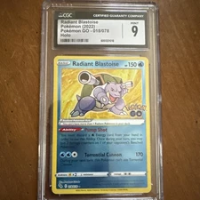 Radiant Blastoise Graded Cgc #9 2022 Holo 18/78 