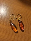 NATURAL OLD ANTIQUE BALTIC AMBER EARRINGS  2.0 gr