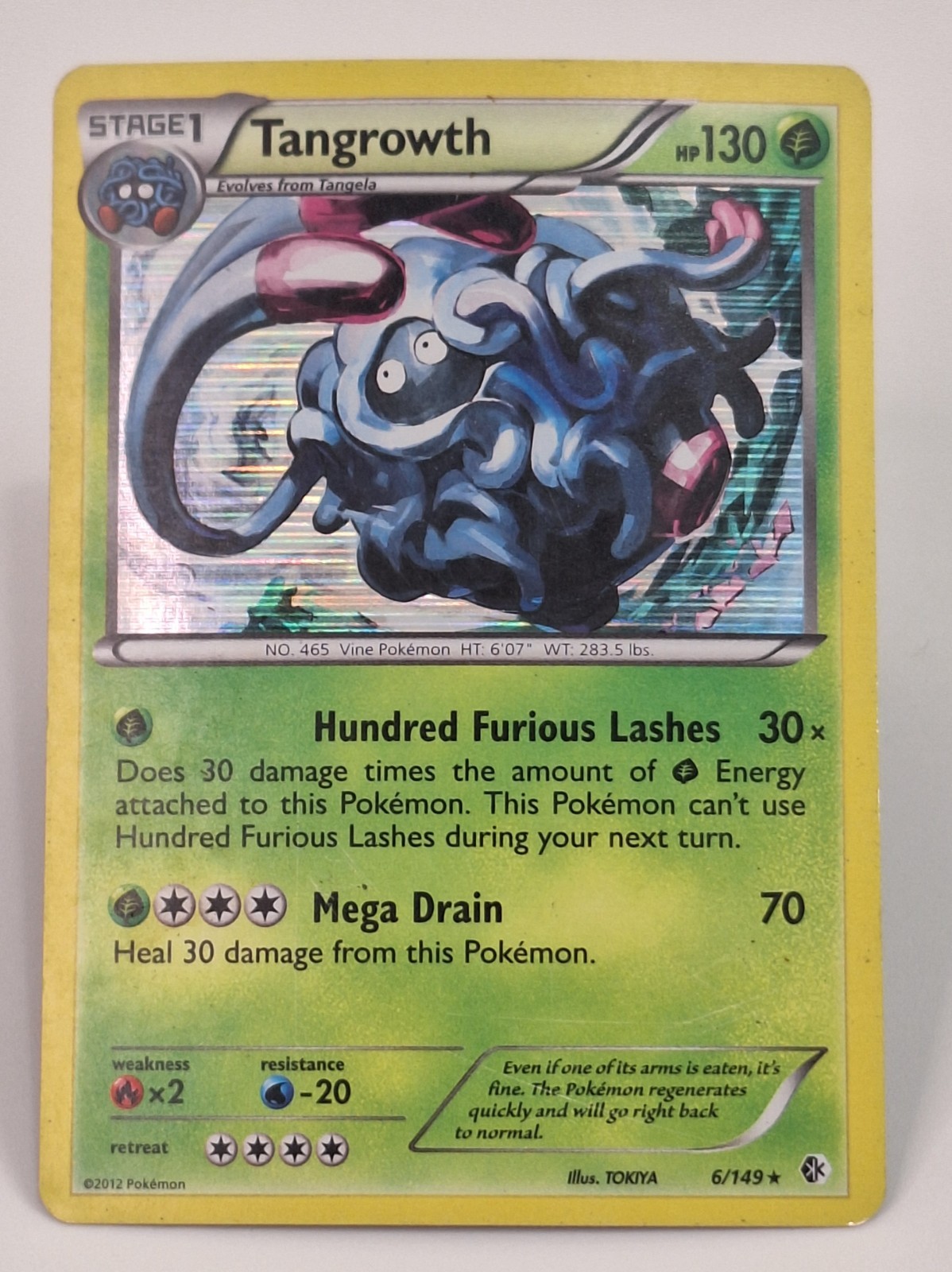 Tangrowth 6/149 Holo Pokemon Card TCG Rare Black & White Boundaries Crossed 2012