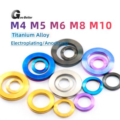 Titanium Washers M4 M5 M6 M8 M10 Colors Aerospace Grade 5 Ti Alloy Flat Washer