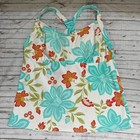 Lands End Womens Sz 12 Swimsuit Tankini Top Underwire Floral Multicolor