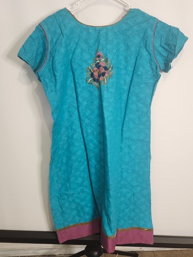 Bordado Diseño Multicolor Mujer Kurta, India Hermosa Mujer, Upcycling XL - Imagen 5 de 5