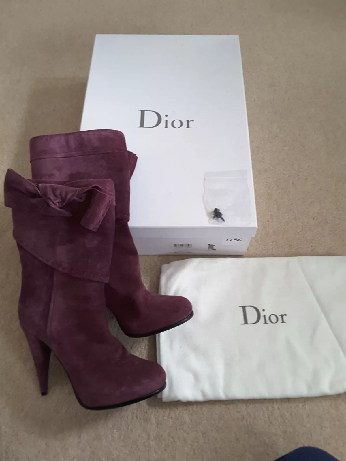 Bottes à talons Dior UK taille 5,5 daim violet