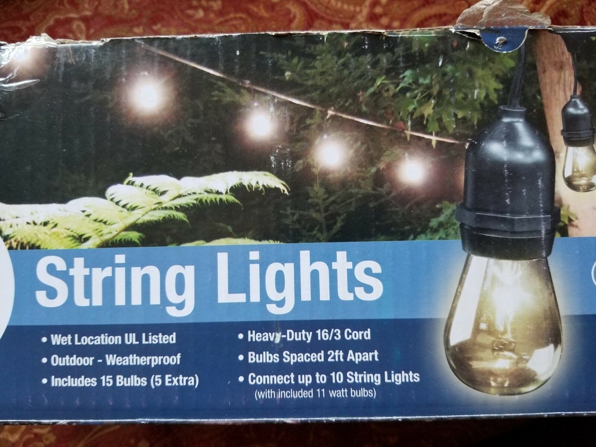 Edison String Lights Outdoor LED String Lights, 20ft Commercial Grade ...