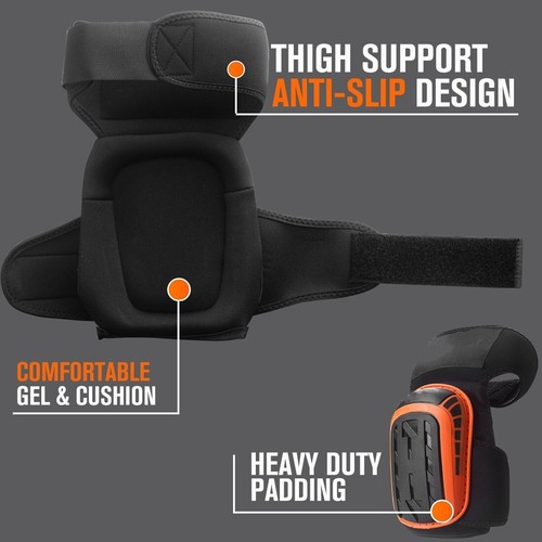 1 Pair Knee Pads Construction Professional Work Safety Comfort Gel Leg Protector - Picture 6 of 14
