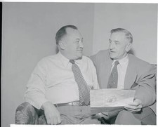 Casey Stengel Of New York Yankees And George Weiss 1950 Baseball  Old Photo