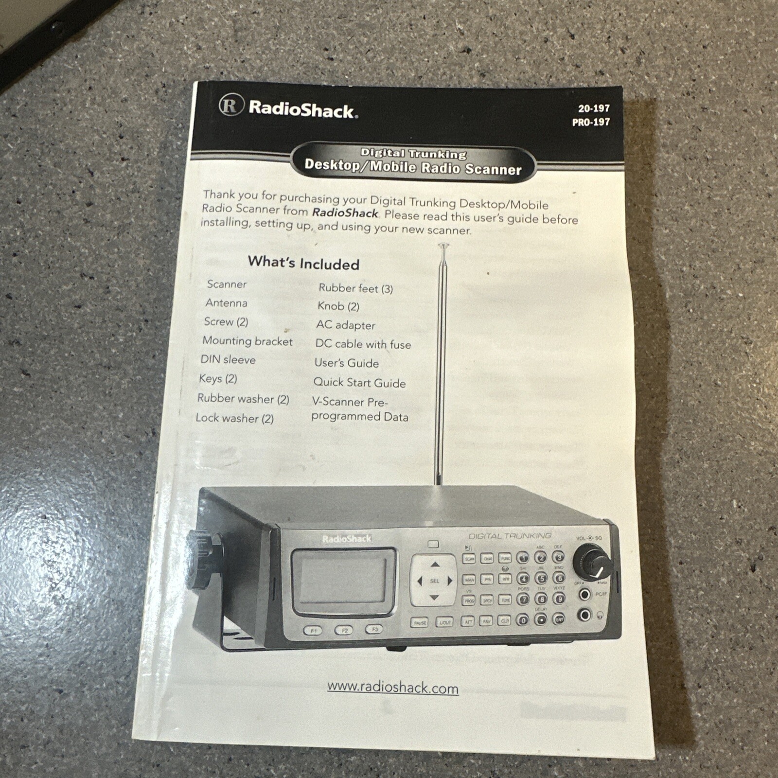 Radioshack PRO197 Digital Trunking Desktop/Mobile Scanner, Silver w