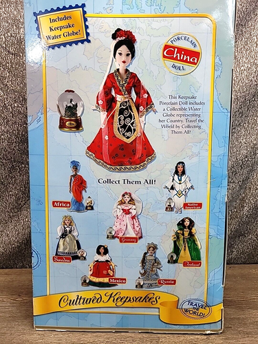 Vtg Porcelain Asian China Doll 2006 Collector's Brass Key Cultured Keepsakes - Picture 6 of 9