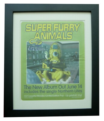 SUPER FURRY ANIMALS+Guerrilla+POSTER+AD+ORIGINAL 1999+FRAMED+EXPRESS GLOBAL SHIP