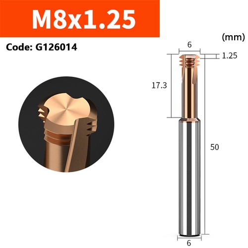 M1 to M24 Solid Carbide Thread Mill 3 Teeth Nano Coated for Aluminium,Steel,CNC - Picture 25 of 66
