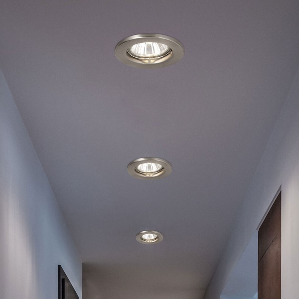 Einbauleuchte Einbaustrahler Deckenstrahler Led GU10 Glas Nickel-Matt 3Er Set-image