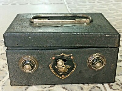 ANTIQUE OLD HANDCRAFTED VILCO RUSTIC IRON NUMBER LOCK SYSTEM MONEY