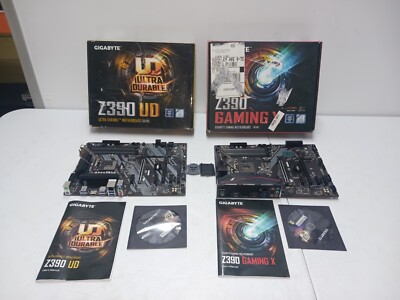 LOT 2 GIGABYTE ULTRADURABLE  Z390-Gaming Motherboards NOT WORKING -ASIS READ *