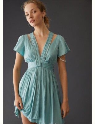 light blue dress anthropologie Deep Vneck Vibrant Mini NWT 16 Size:Custom Size(Leave a Note) it offers an effortless collection: vacation Black Floral Dresses |