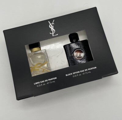 YSL Duo Perfume Set-YSL Libre 7.5ml/0.25oz & YSL Black Opium 7.5ml/0.25oz-NIB