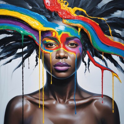 XL Leinwandilber Female Serie-Emontionen Mathilde African Beauty Pop Art/Modern