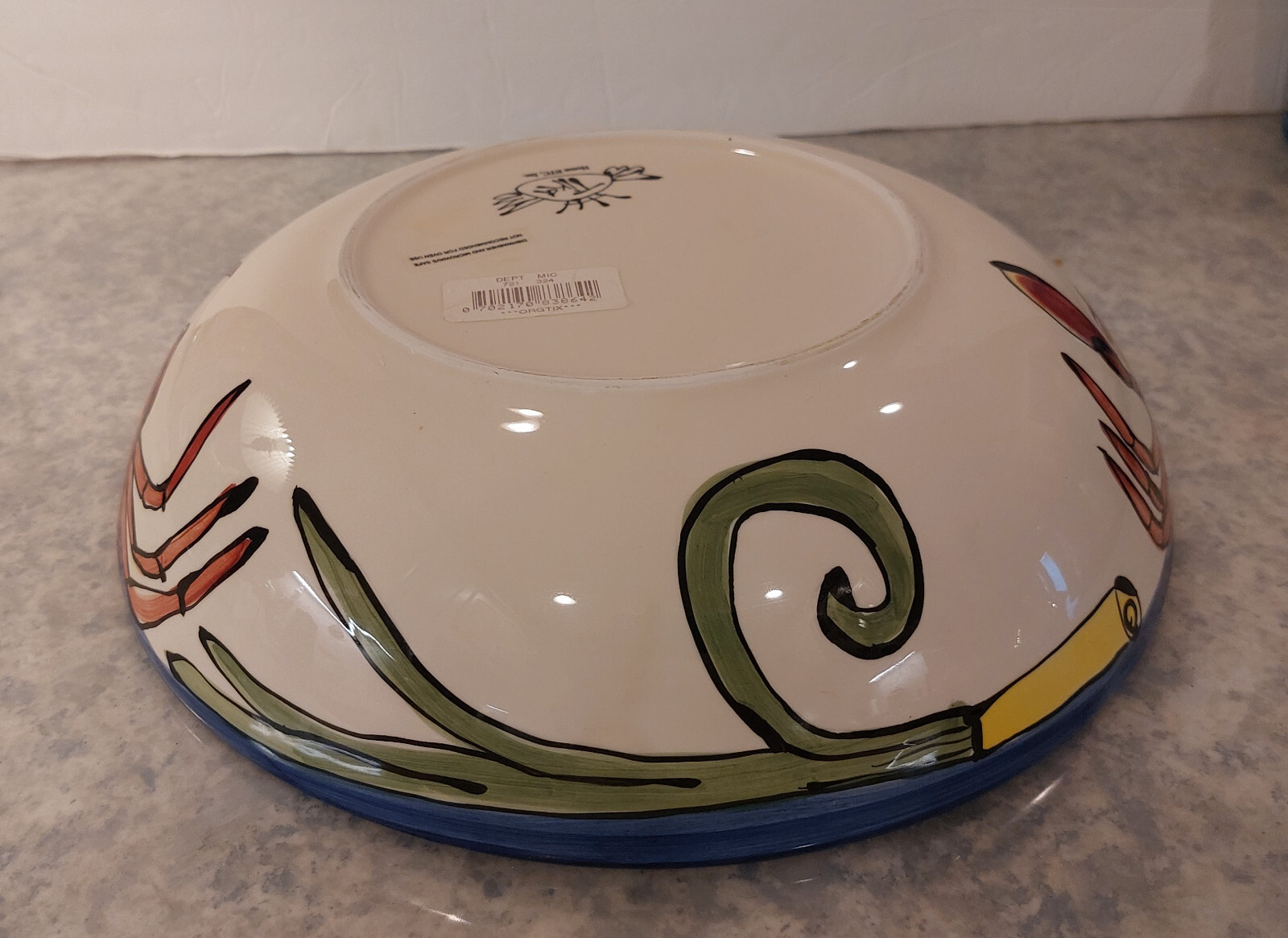 TIKA Large 12 1/2" Seafood Crab Shrimp Tabasco Serving bowl. EUC