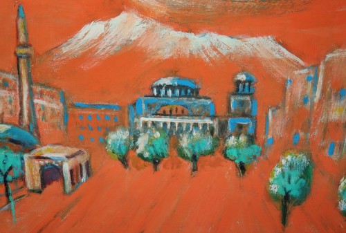 Dipinto olio impressionista vintage paesaggio - Foto 9 di 12