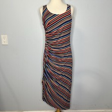 Bailey 44 Anthropologie Multicolor Striped Side Ruched Luca Tank Dress M BNWT!