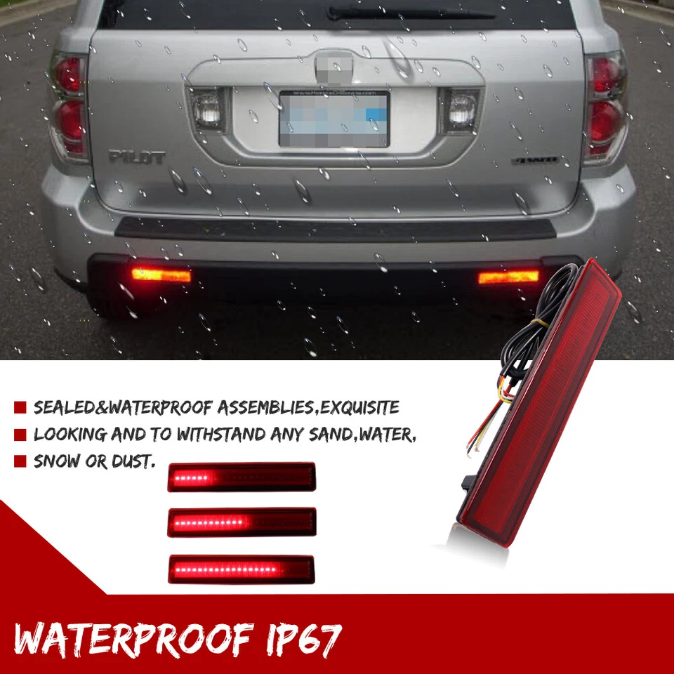 Luces de señal secuencial LED freno trasero reflector trasero Honda Pilot 2006-2008 Foto 4 de 4