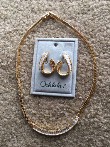 Vintage Gold necklace earring matching 