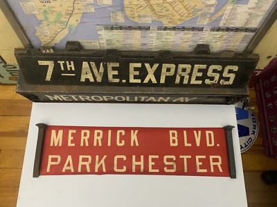 NY NYC QUEENS BUS ROLL SIGN MERRICK BOULEVARD PARKCHESTER URBAN DECOR HOME ART