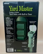 Outdoor Electrical 6 Outlet Stake For Outside Lights Decorations New In Box