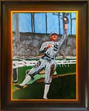Shoeless Joe Jackson Art 24X18 Painting Signed by the Artist Chicago White Sox